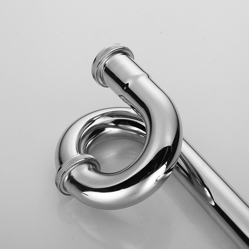 Washbasin, stainless steel drainpipe, washbasin, U-shaped anti-odor washbasin, washbasin, wall drainage, P-shaped and S-shaped drainage pipes Specification drawing