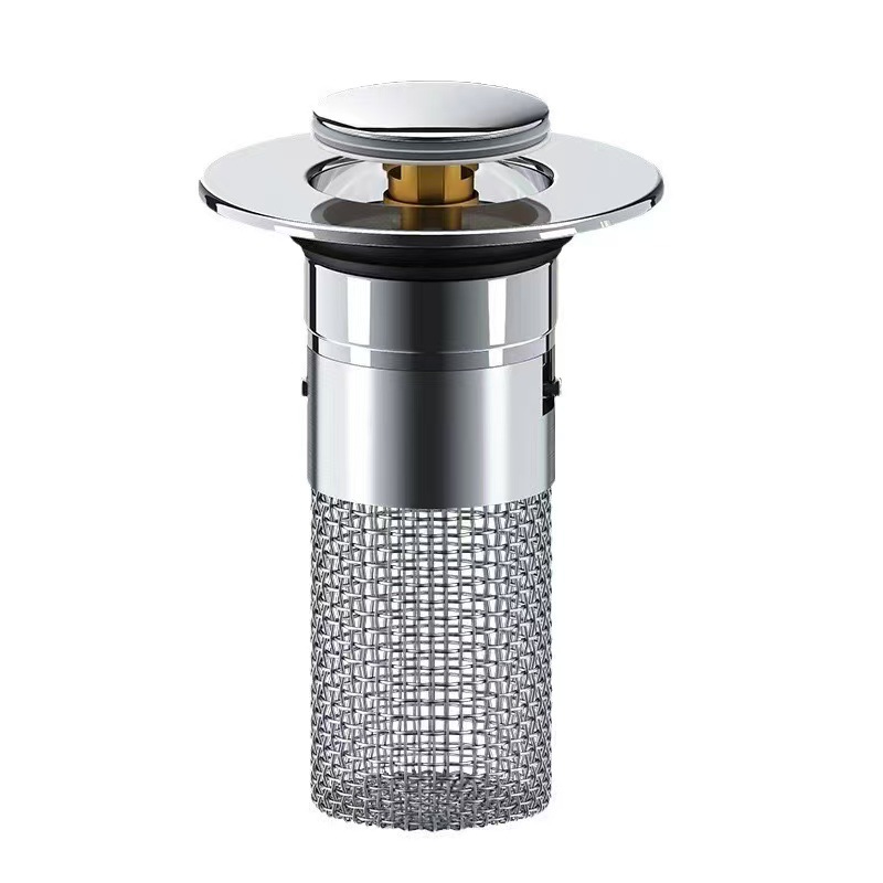Washbasin spring core drain, washbasin, large displacement leakage plug, sealed press-type anti-clogging filter screen Item Picture