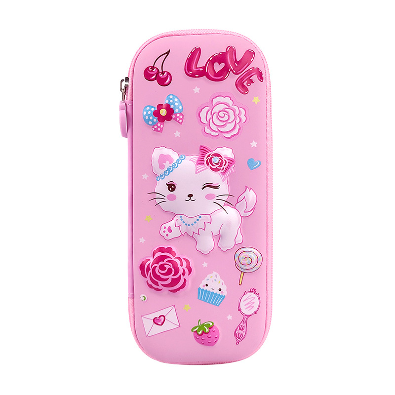 3D cute cartoon pencil case for primary school students and children, large-capacity creative pencil box for boys and girls Item Picture
