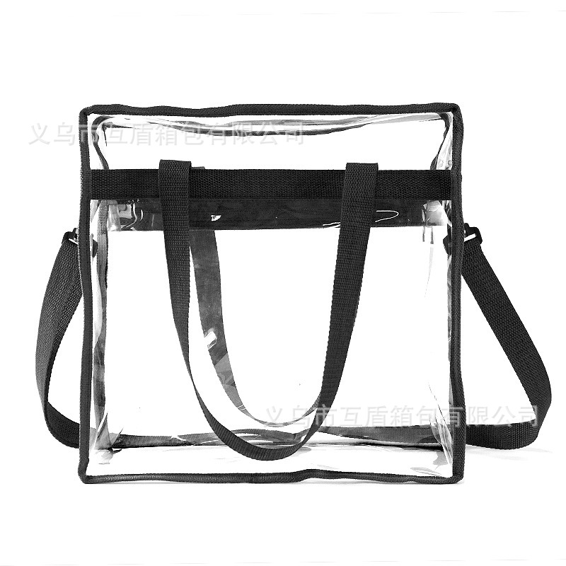 Ladies' fashion pvc transparent bag, solid color crossbody bag, single-shoulder bag, simple and casual, ins bag strap, adjustable shoulder strap Specification drawing