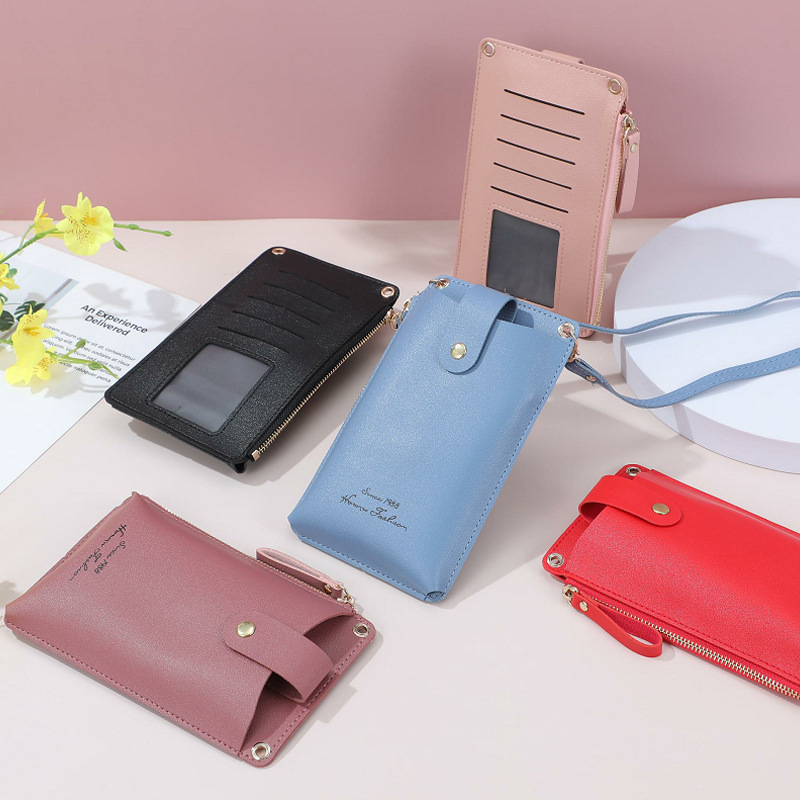 Mobile phone bag, women's single-shoulder bag, crossbody bag, women's coin purse, multi-slot, large-capacity, fresh and simple Japanese and Korean wallet card case details Picture
