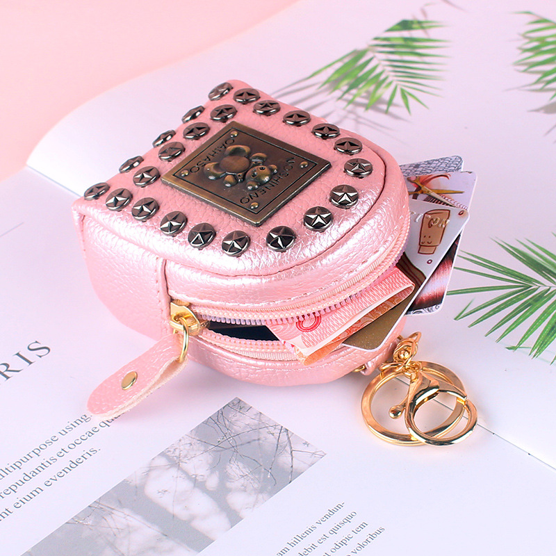 Korean Instagram cute Japanese-style mini simple student coin purse with keychain in hand Specification drawing