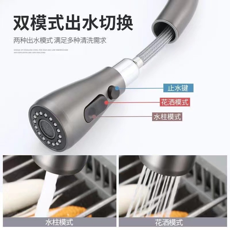 Cross-border all-copper pull-out cold, hot and purified water three-in-one kitchen faucet, rotating dish basin, purified water direct drinking faucet Application Scenario
