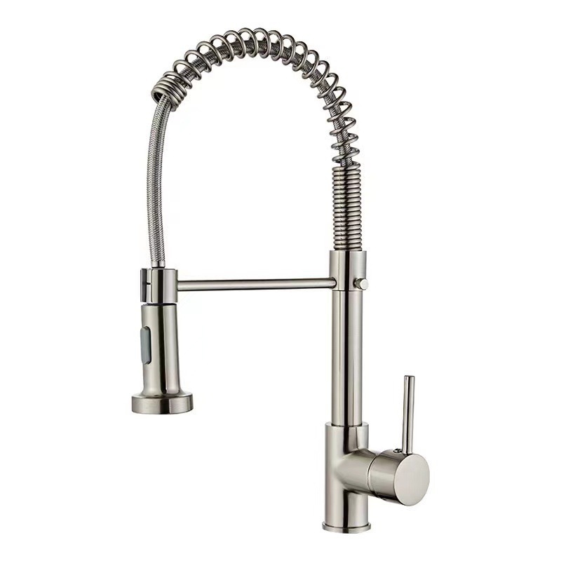 Cross-border supply of pull-out kitchen hot and cold water faucets, telescopic and rotating washbasins, sinks, and spring faucets Item Picture