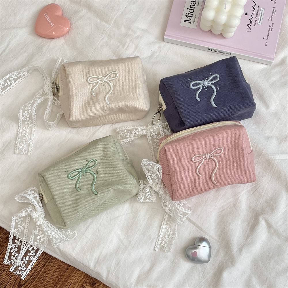 52261 large-capacity bow three-dimensional cosmetic bag storage bag with internal layered card bag cosmetic storage bag full figure