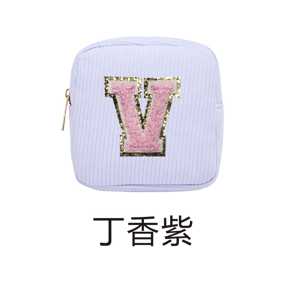 In-stock letter InS-style best-selling corduroy makeup storage bag, Korean-style coin purse, portable lipstick storage bag Application Scenario