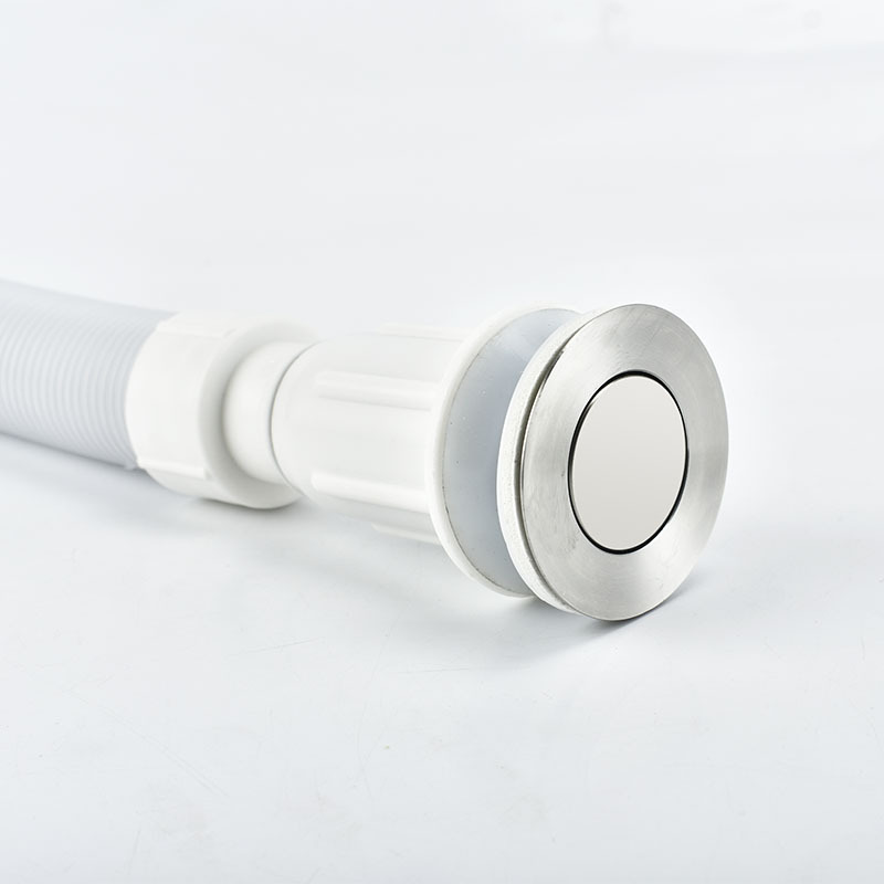 Stainless steel drainpipe, white integral thickened flap anti-odor drainpipe, washbasin, kitchen drainage pipe wholesale set Specification drawing