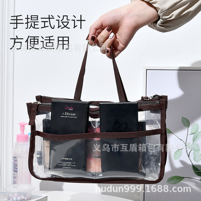 Hot-selling in-stock EVA transparent double-zipper toiletry bag, multi-functional waterproof handbag, backpack, cosmetic bag and storage bag Application Scenario