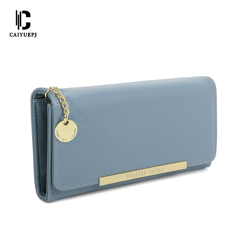 New cross-border wallet for women, long wallet, coin purse, women's high-end solid color zipper clutch, ins wholesale Item Picture