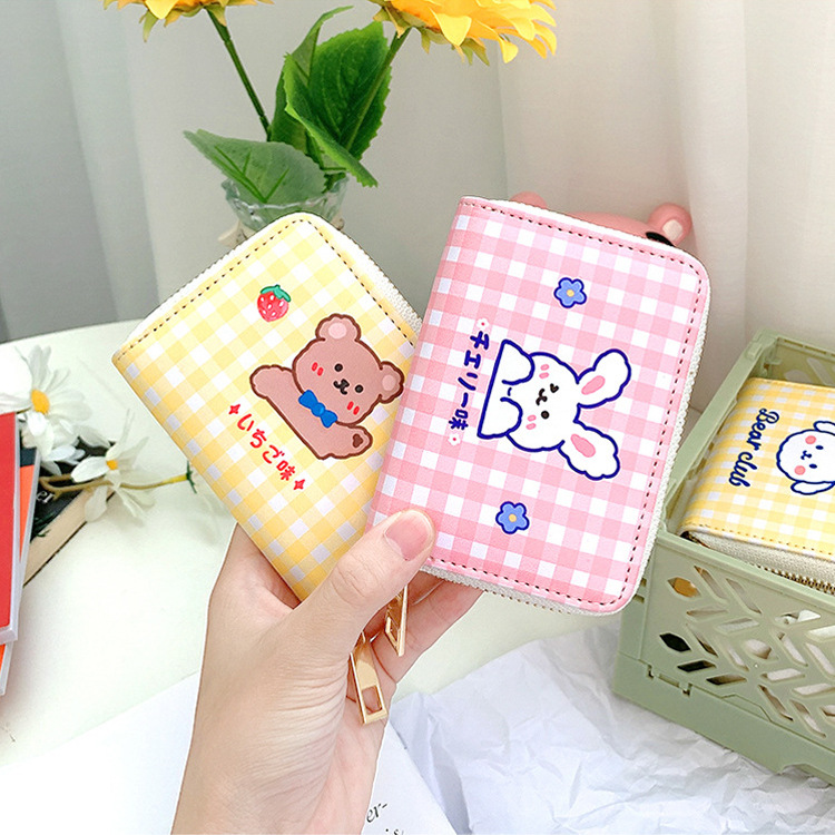 The coin purse is cute, Japanese-style, girlish, study-style, inS-style, Korean-style, small cartoon zipper card bag and wallet in one full figure