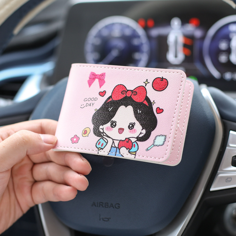 Motor vehicle driving license leather case, car driving license and vehicle registration certificate case, cartoon two-in-one, cute male and female protective cases that are popular on the Internet details Picture