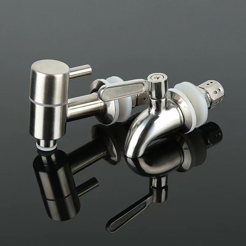 Glass wine bottle, beverage dispenser, faucet, 304 stainless steel wine jar, spout, wine VAT, wine barrel, valve switch full figure