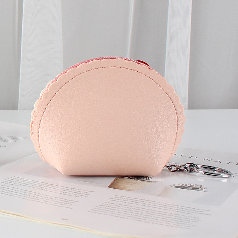 Strawberry ice cream, cute mini coin purse, small loose change bag, Douyin zipper student wallet, short style for women Application Scenario