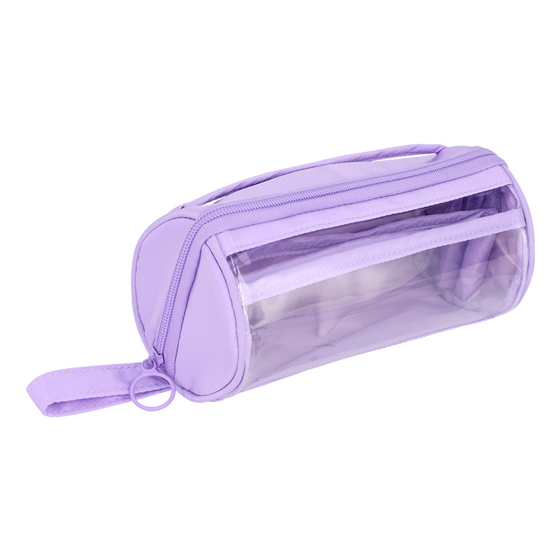 The school opening season features a cylindrical transparent pencil case with a high aesthetic level, a multi-functional pencil box for primary and secondary school students, and a large-capacity stationery box Item Picture
