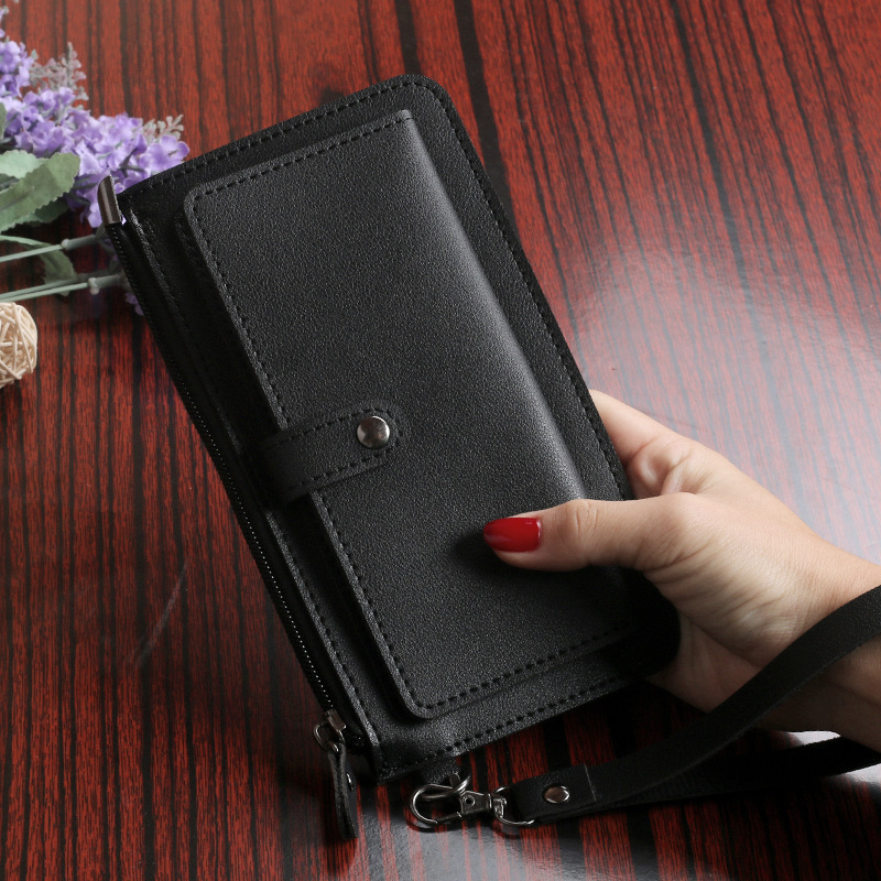 New Spring/Summer 2021 women's simple long multi-functional zipper with multiple clips, hand-held buckle zipper student wallet details Picture