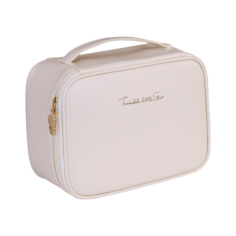 Cross-border Amazon zoned storage cosmetic bag, portable large-capacity high-end hand-held cosmetic bag, travel storage bag Item Picture