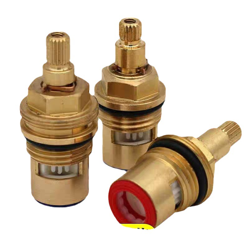 Cold and hot double boiling water faucet valve core 51 long double-tooth thickened bathtub and kitchen faucet valve core repair parts Item Picture