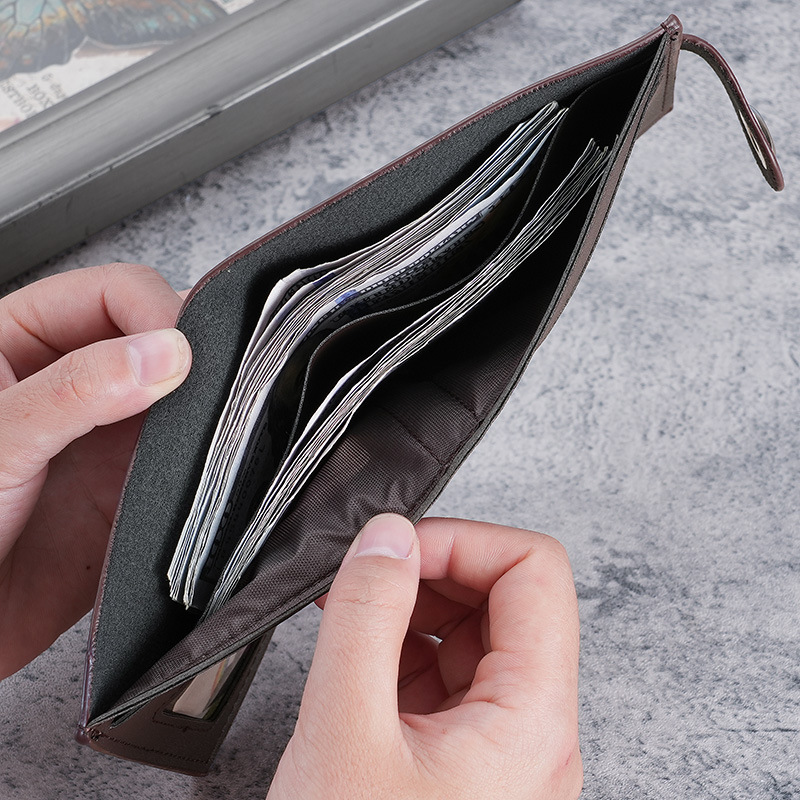 Men's fashionable short button wallet, multi-position casual wallet, horizontal cross-border men's wallet, factory direct sale in stock Specification drawing