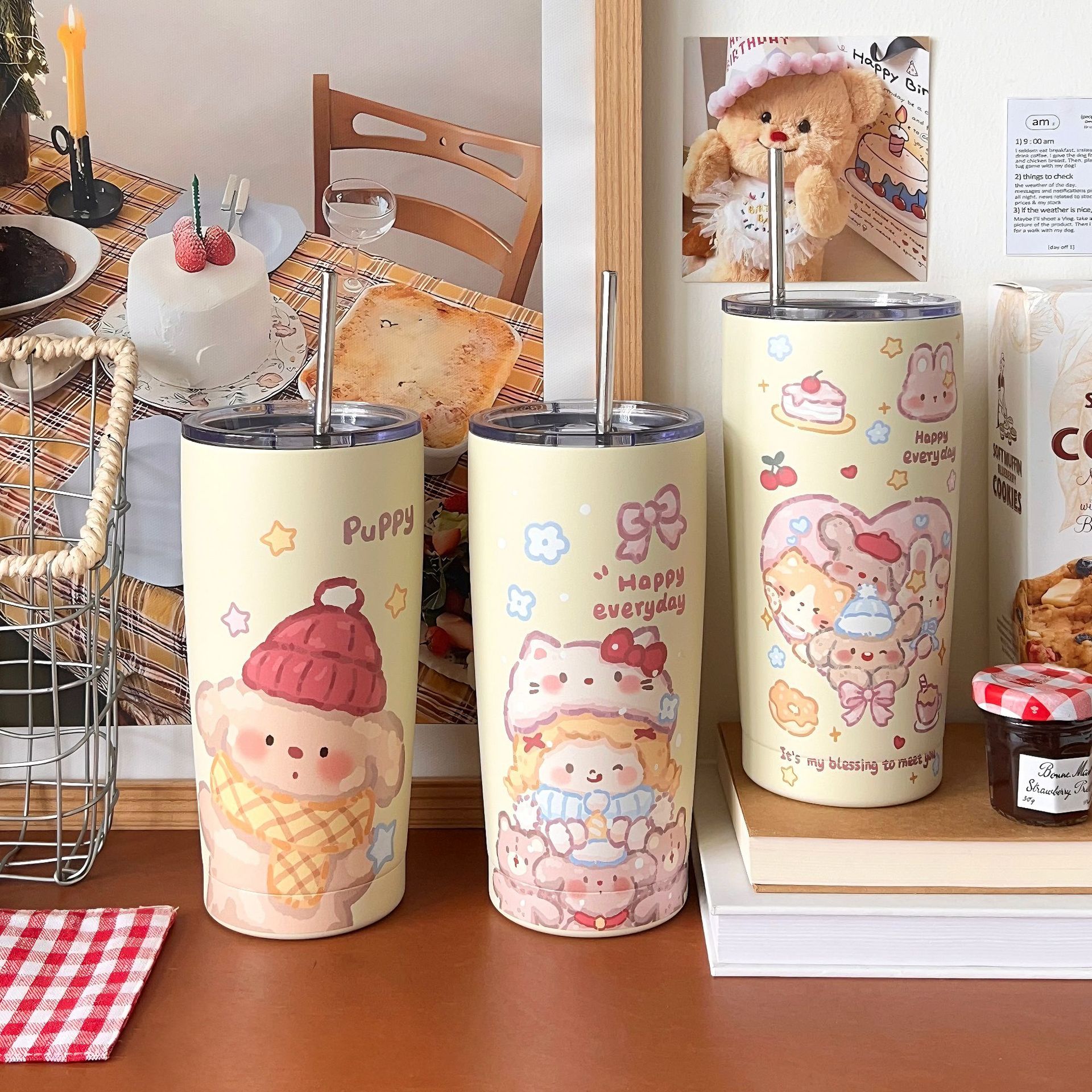 Original ~ High appearance level insulated cup, new women's water cup, large capacity 304 stainless steel coffee cup, portable cup details Picture