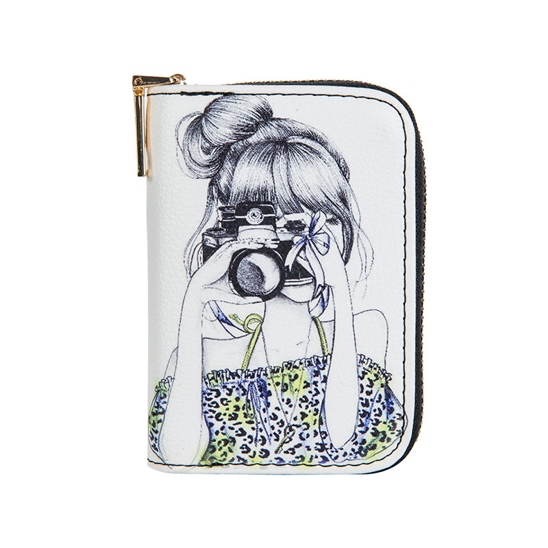 Anti-theft card swiping bag for women, cute, small, ultra-thin, large-capacity anti-demagnetization card case, driving license coin purse Item Picture