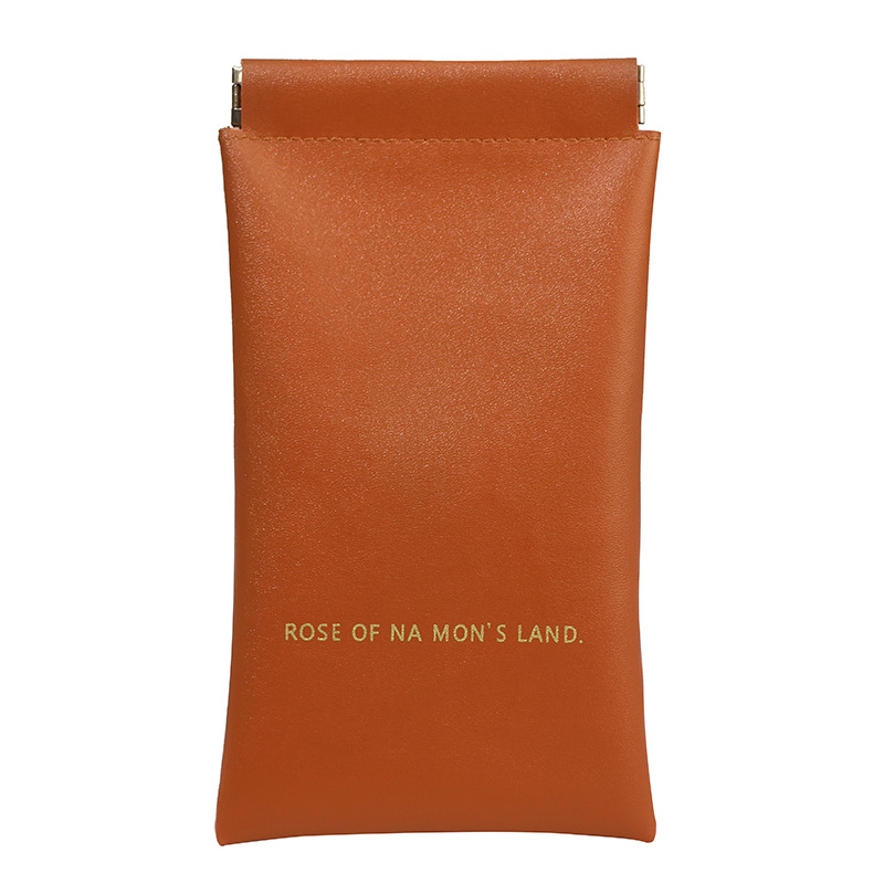 New leather eyeglass bag wholesale sunglasses storage case with spring opening and automatic closing eyeglass storage bag Item Picture