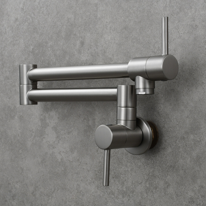 Folding faucet, kitchen sink faucet, wall-mounted single-cooling faucet, sink faucet, double-switch faucet details Picture