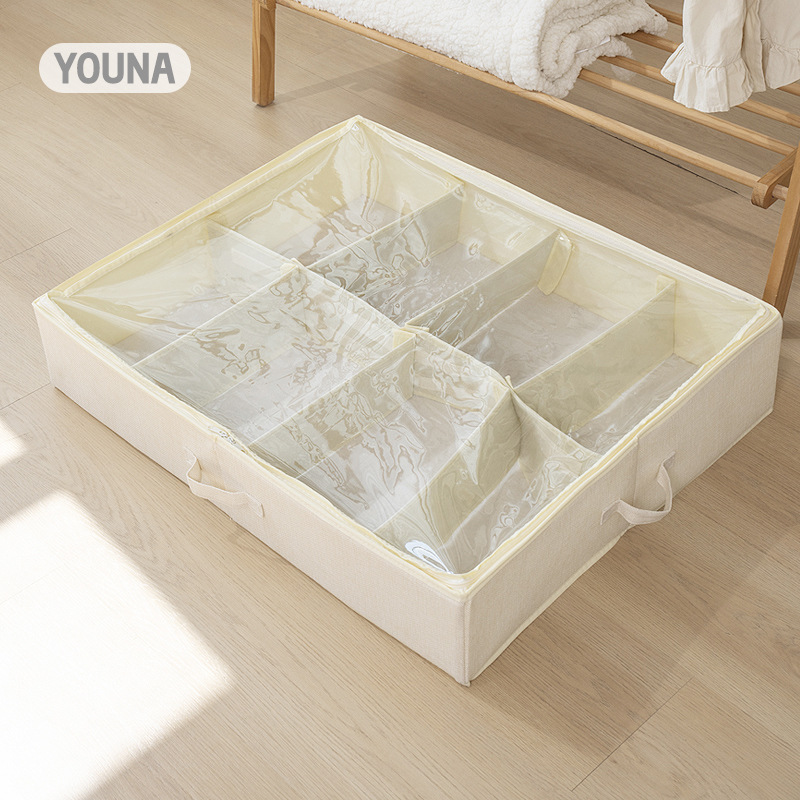 A new household large-capacity clothing organization wonder with a visible and dust-proof storage box. A detachable under-bed compartmentalized shoe box Specification drawing