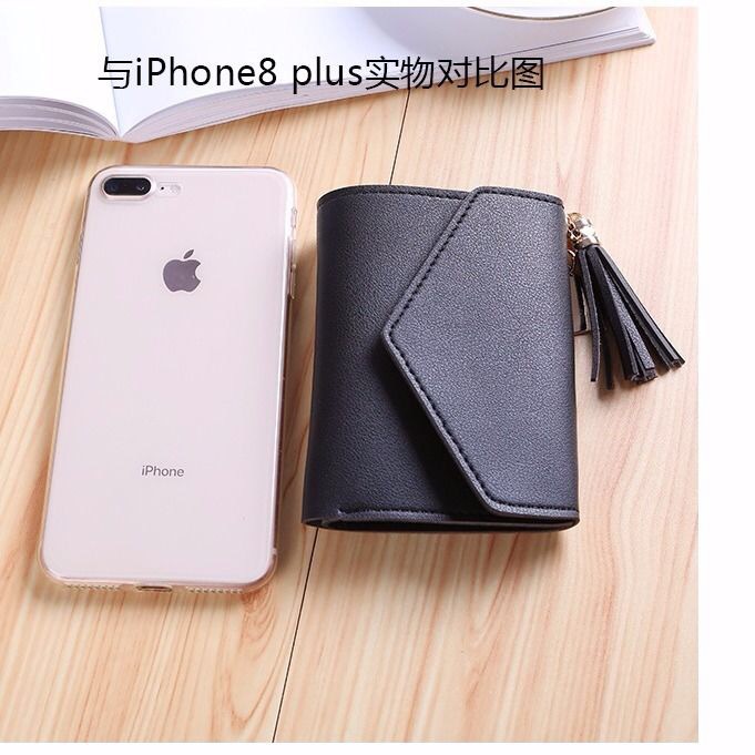 2021 Spring/Summer new short hand-held trendy heart-shaped pendant, simple, fashionable and multi-functional women's wallet with lychee pattern Specification drawing