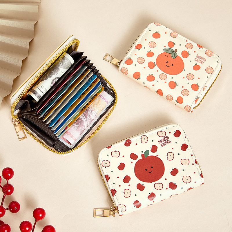 ins card case for ladies: Cartoonish, cute, ultra-thin, creative, compact, multi-slot, large-capacity, anti-demagnetization coin purse full figure