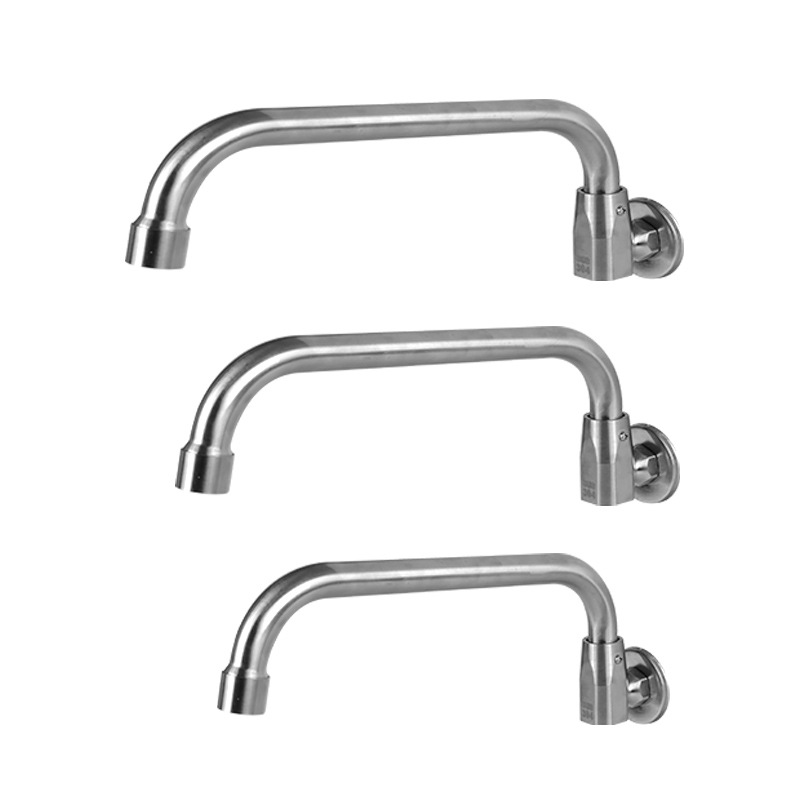 Genuine 304 stainless steel semi-automatic swing hotel kitchen stove faucet, semi-automatic swing faucet for stove Item Picture