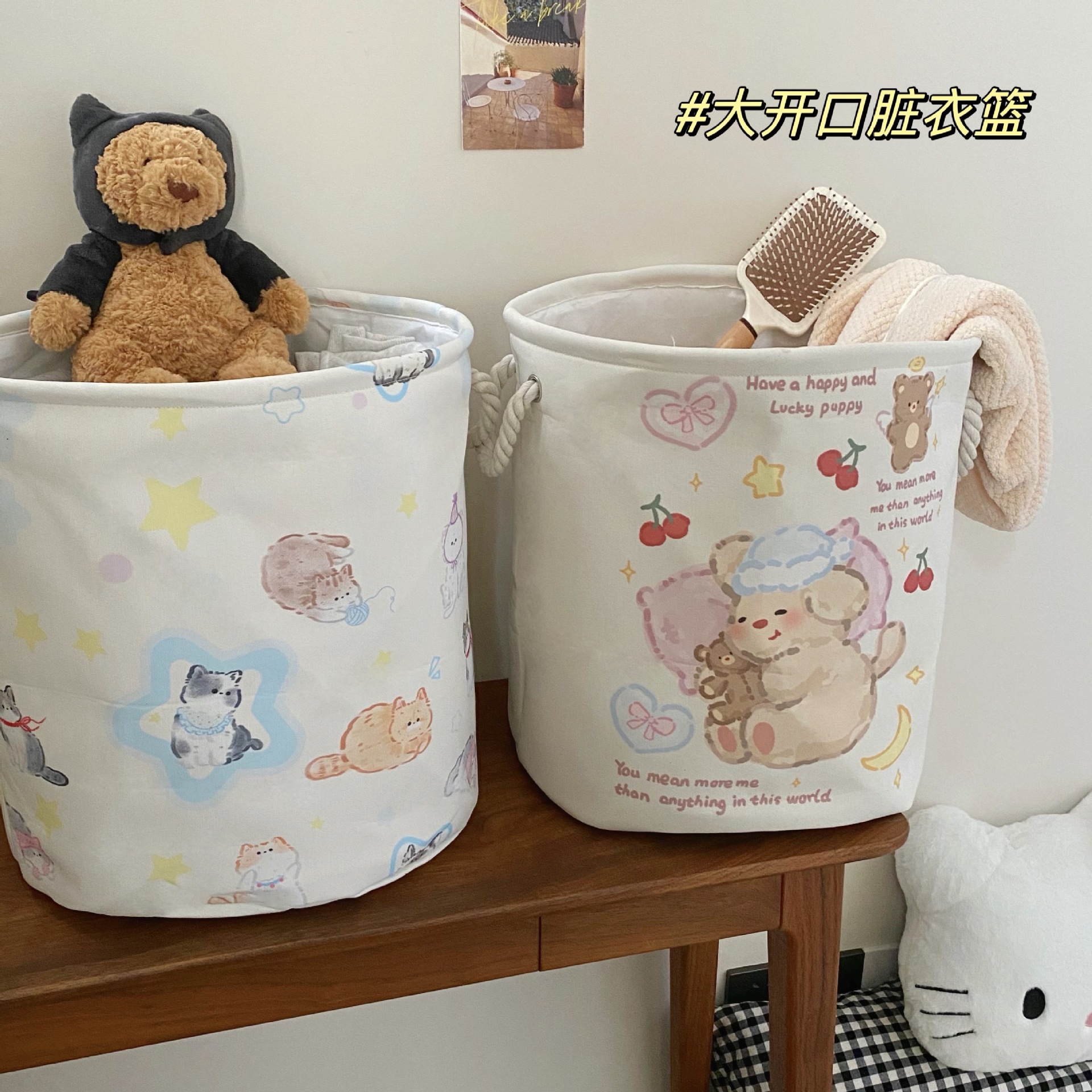 Original dirty clothes basket, Antong large-capacity dirty clothes storage basket, bathroom fabric foldable storage basket for home use full figure