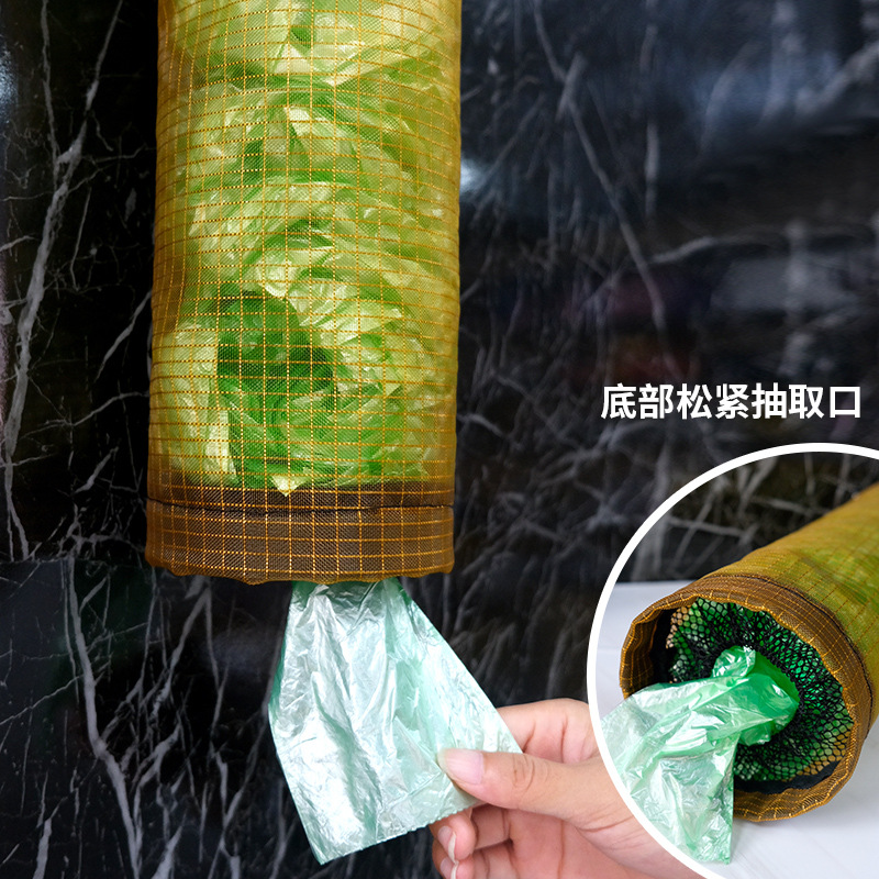 Kitchen waste bag storage bag, wall-mounted door rear storage bag, round miscellaneous storage bag, hanging storage bag Application Scenario