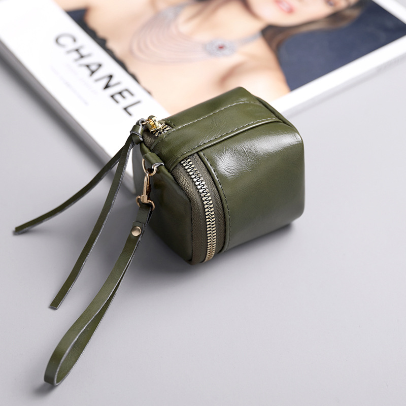 The 2024 new best-selling mini hand-held mouth, red envelope earphone case, soft leather, coin storage, coin purse, ins style Specification drawing