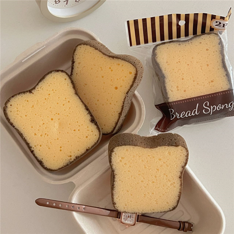 ins Japanese-style cute toast bread slices, dishcloths, sponges, cleaning sponges, scouring pads, kitchen cloths full figure