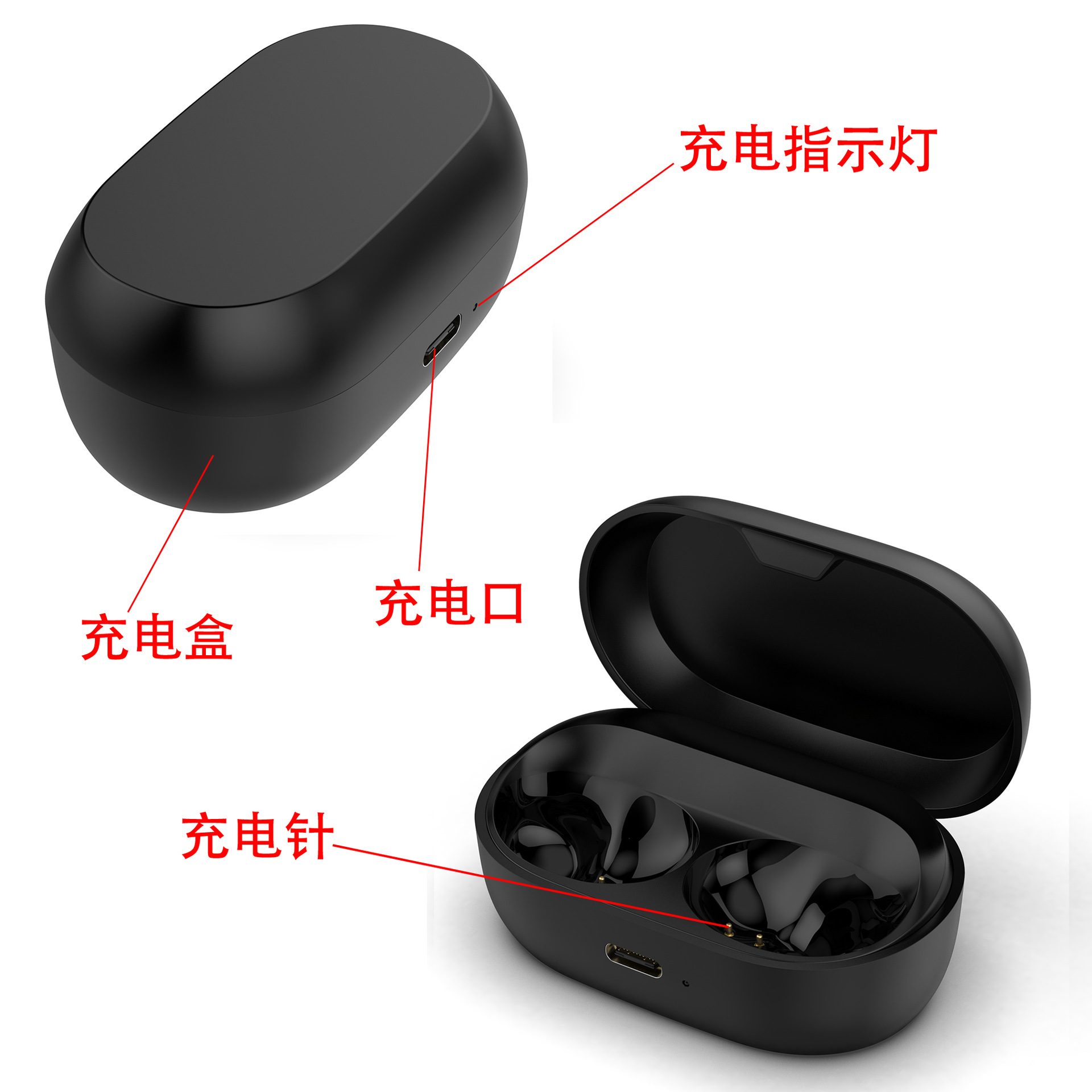 Compatible with Jabra Elite7 pro portable charging case Elite 75T/65T storage charging case Specification drawing