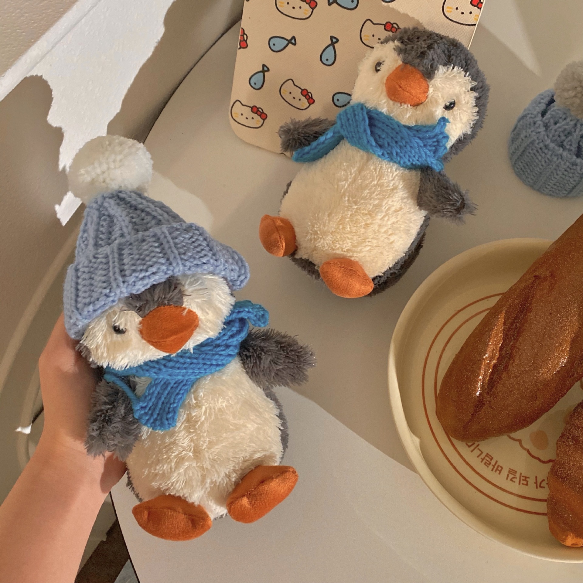 New Peanut penguin! Cute mini soothing doll, plush toy for sleeping, creative souvenir for girls Specification drawing