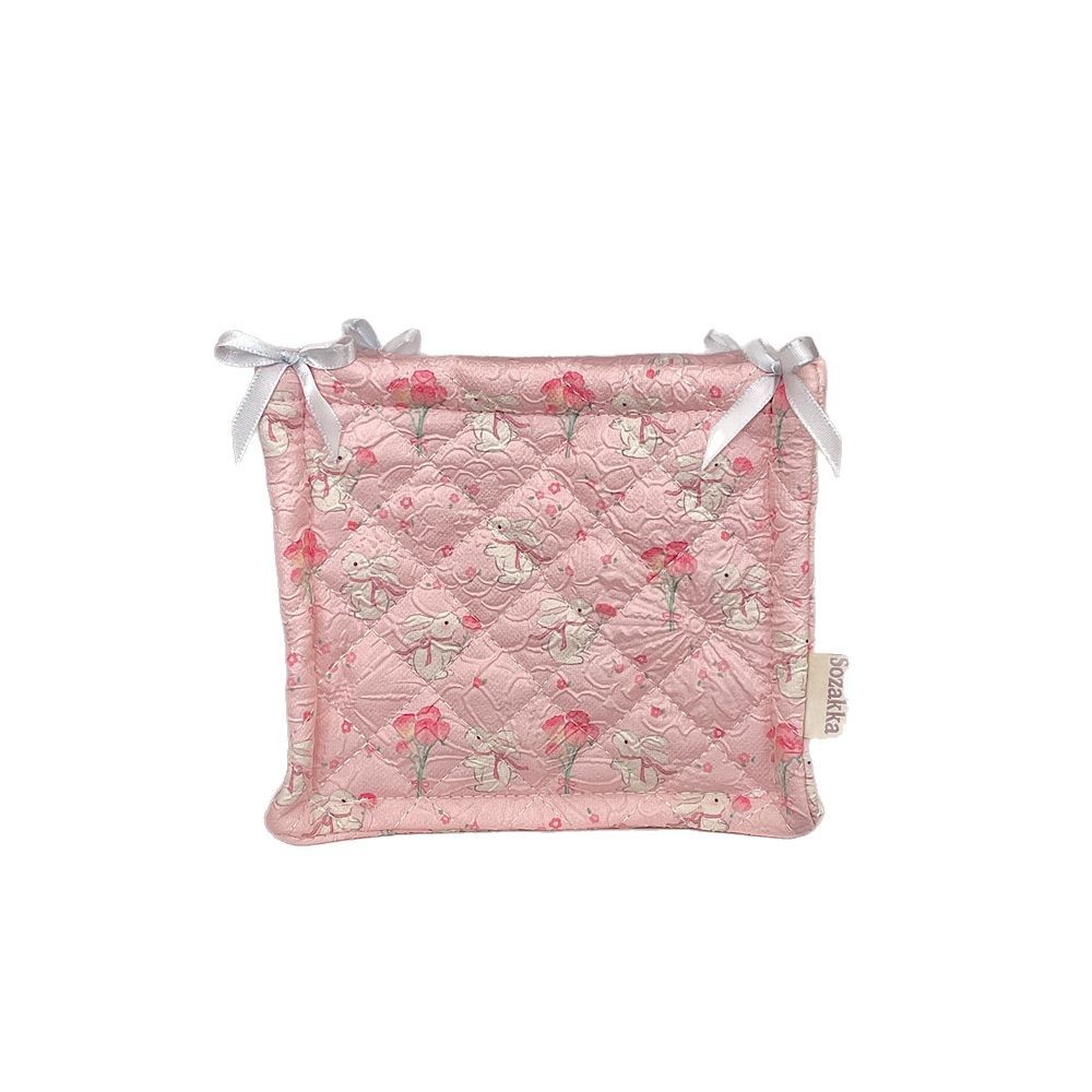 5224 Quilted cotton-padded storage basket, sweet home desktop storage basket, Cosmetics, Snacks and Sundries sorting bag Item Picture