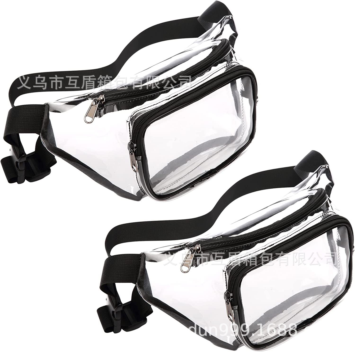 Wholesale cross-border PVC transparent waist bags, waterproof fitness storage film bags, outdoor sports running shoulder bags, with logos available full figure