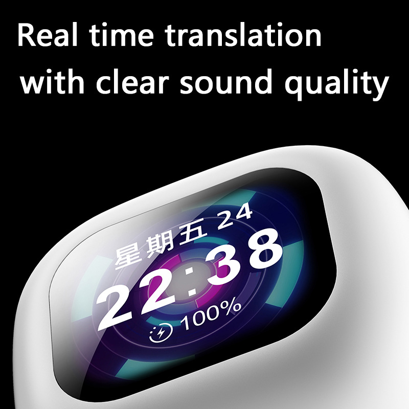 Q18 Smart Voice Translation Headphones: Dual-ear Chinese-English Translator, Multi-language Bluetooth simultaneous translation machine details Picture