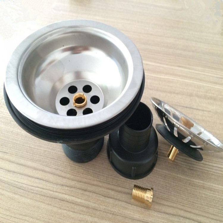 Stainless steel sink drain, kitchen sink, old-fashioned semi-steel 110 universal downspout with adapter wholesale Application Scenario