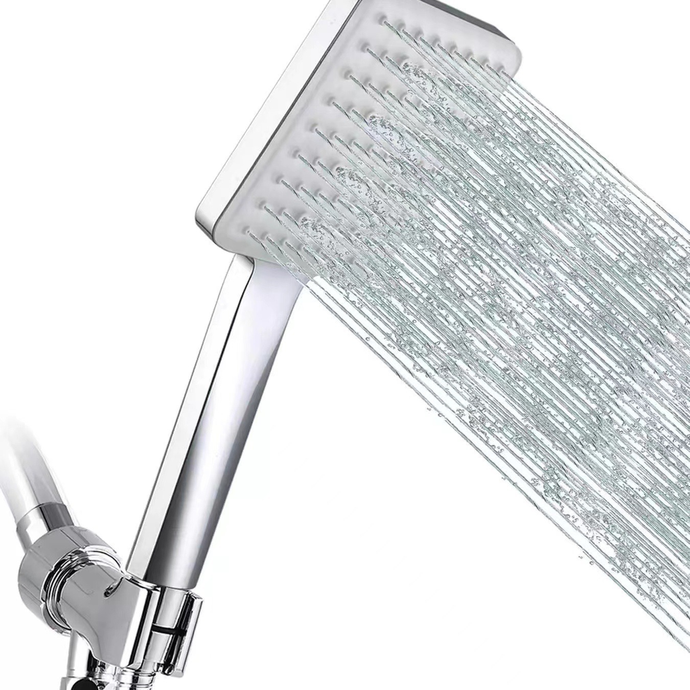 Cross-border American, Japanese, European and American style square six-function handheld shower head paddle shift pressure-increasing shower head cover Specification drawing