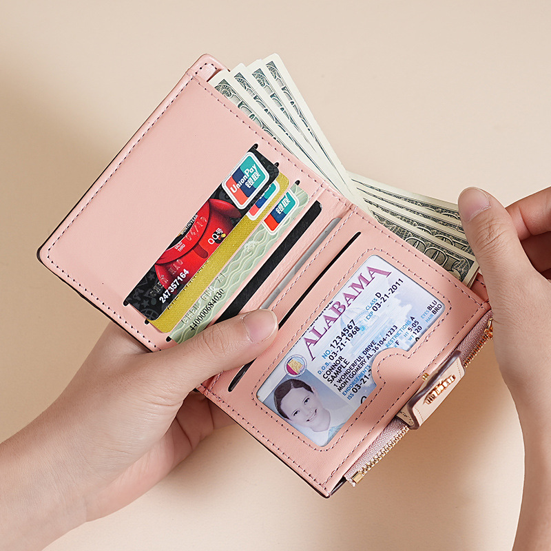 Wholesale of the new multi-slot coin purse from Ailun, a high-end women's spring and summer versatile pu flower and plant girl card case Specification drawing