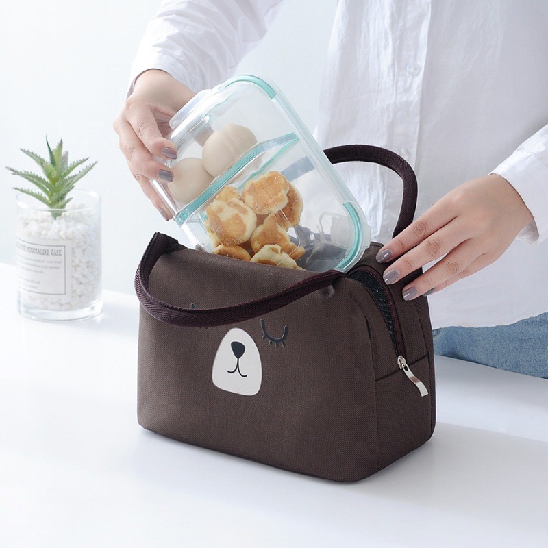 Cute pet series student and office worker hand-held lunch box bags, Oxford cloth picnic bags, children's lunch bags, bento bags wholesale Specification drawing