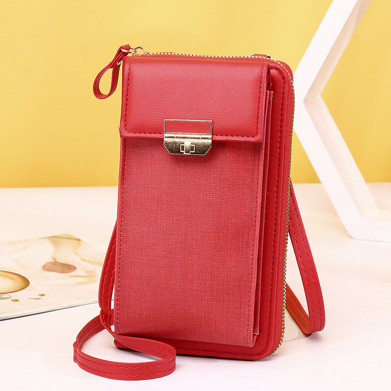 New women's bag, mobile phone bag, cross-border trend, simple women's single-shoulder bag, crossbody bag, Korean version lockable small square wallet Application Scenario