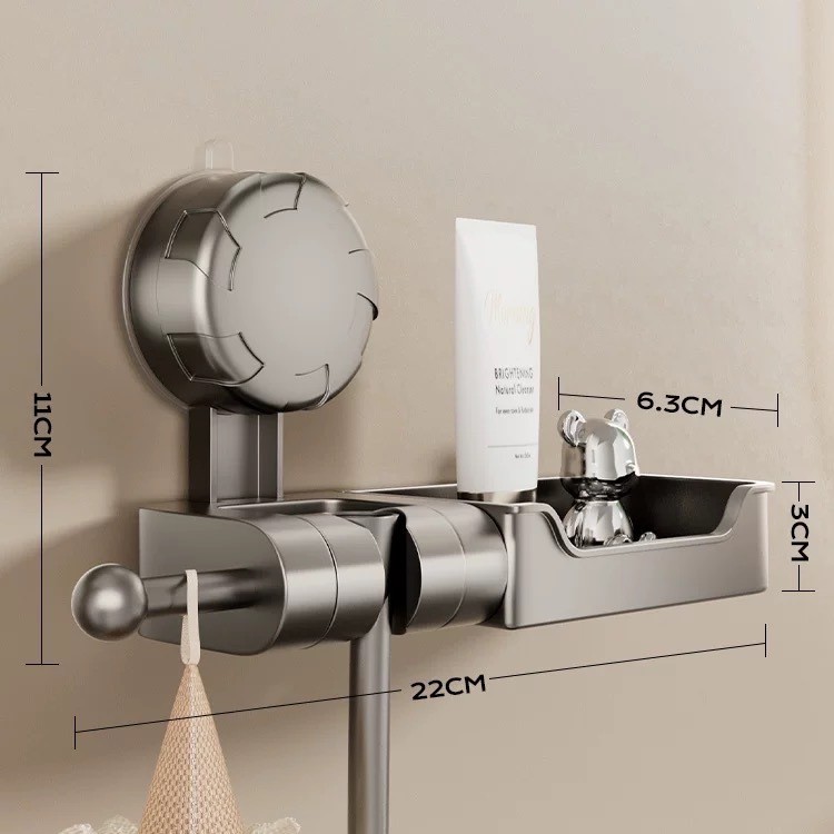 Suction cup showerhead stand, household bathroom children's showerhead, no drilling hook, adjustable showerhead base Specification drawing