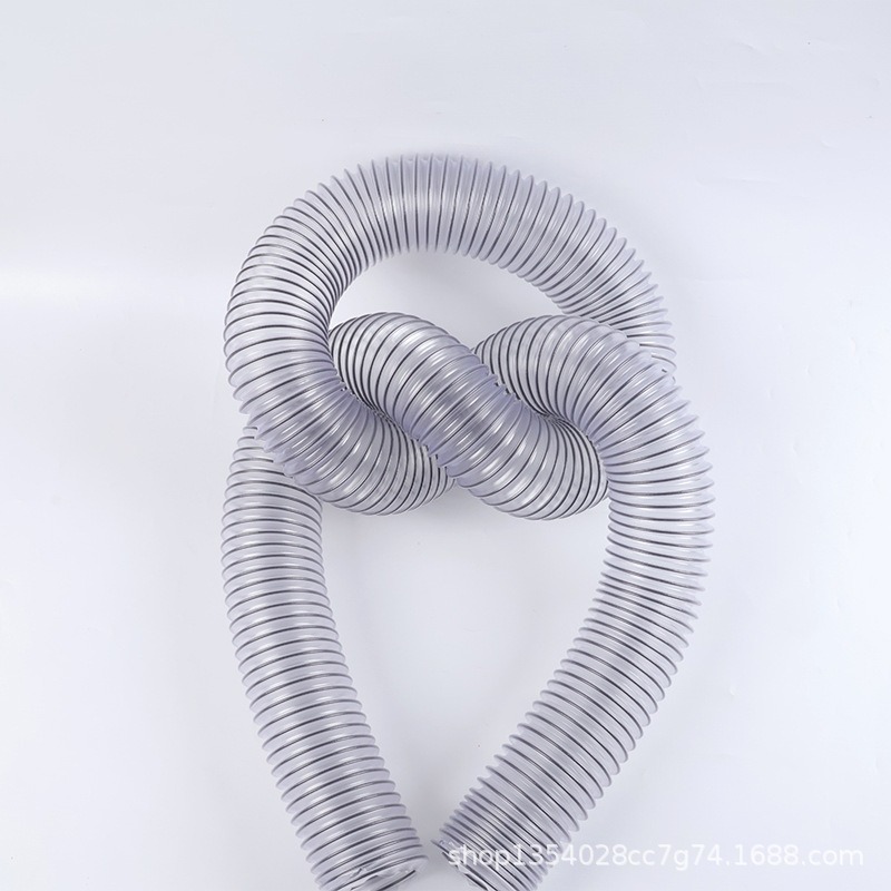 Black reinforced dust suction pipe, PVC steel wire flexible hose, corrugated plastic expansion pipe, industrial ventilation pipe, exhaust pipe, plastic Application Scenario