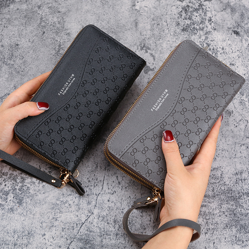 New women's long zipper coin purse, multi-functional mobile phone case, large capacity, simple and multi-slot card case Specification drawing