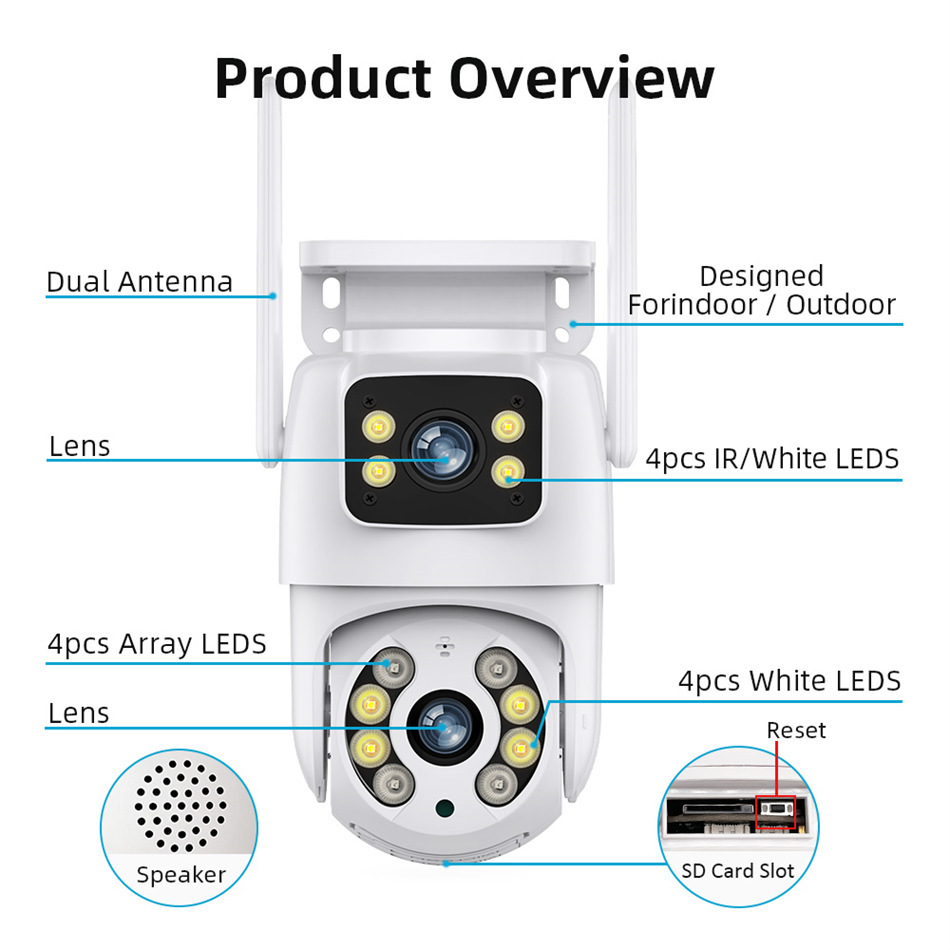 icsee dual-eye wireless WiFi high-definition 8MP dual-screen dome camera, indoor and outdoor waterproof 360-degree monitor Application Scenario