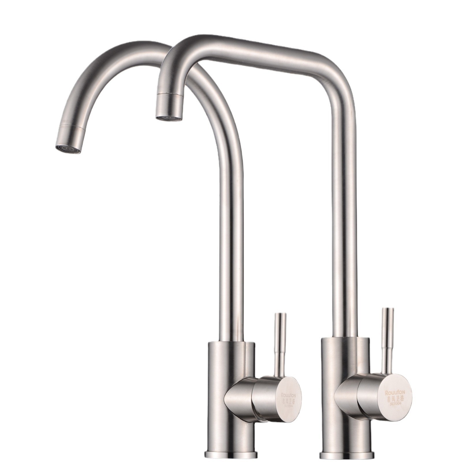 A comprehensive collection of 304 stainless steel flat three-way mixed dual-purpose kitchen sink faucets for cold and hot water Application Scenario
