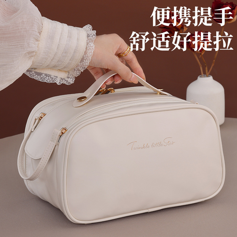Cross-border multi-functional zoned storage 6-layer makeup bag with large capacity and high-end feel, portable hand-held makeup brush storage bag Application Scenario